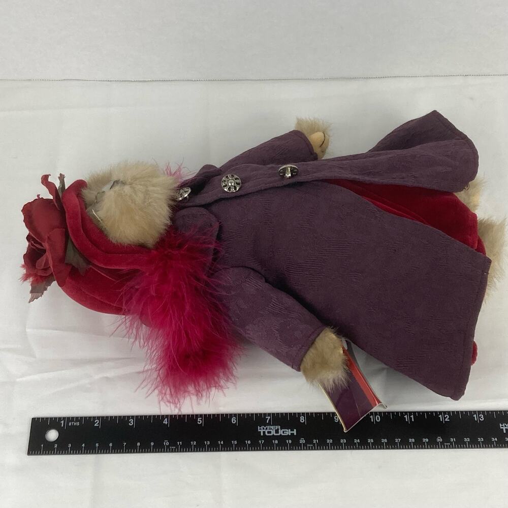 Bearington Collection Queen Fedora Teddy Bear Rose Hat Feather Boa Glasses 2003 - Picture 8 of 8